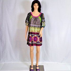FAITH size S colorful polyester satin shift dress
